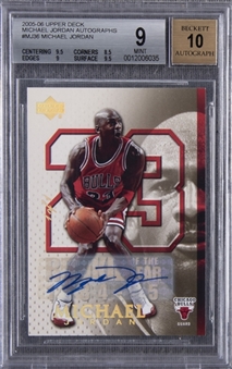 2005-06 Upper Deck #MJ36 Michael Jordan Signed Card (#1/1) – BGS MINT 9/BGS 10